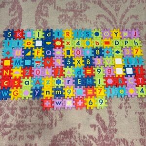 Alphabet & Number Puzzle Tiles - Multicolor Kids Learning Toy